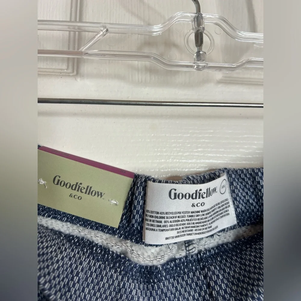NWT Textured Knit Lounge Men’s Pants - Goodfellow & Co Blue XXL Pockets